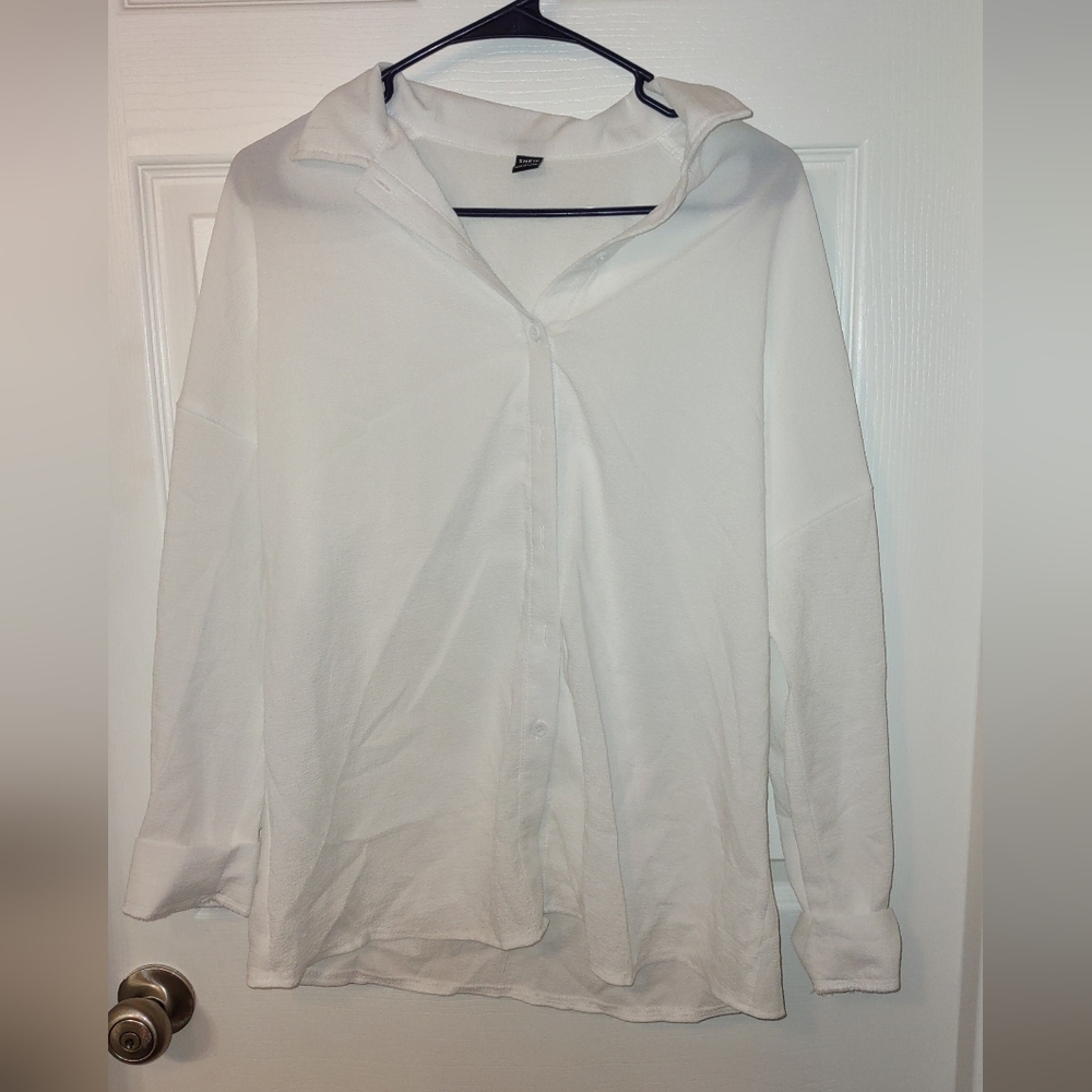White long sleeve button down